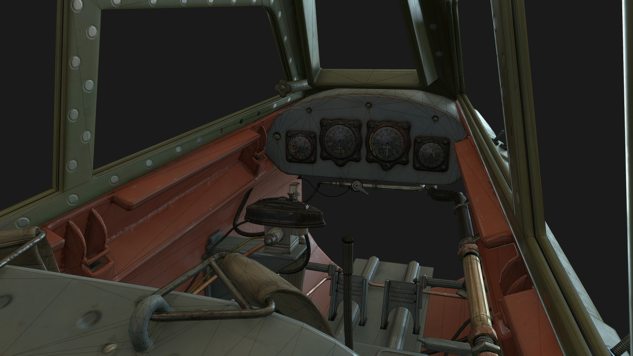 Messerschmitt ME262 - Textured bottom front view