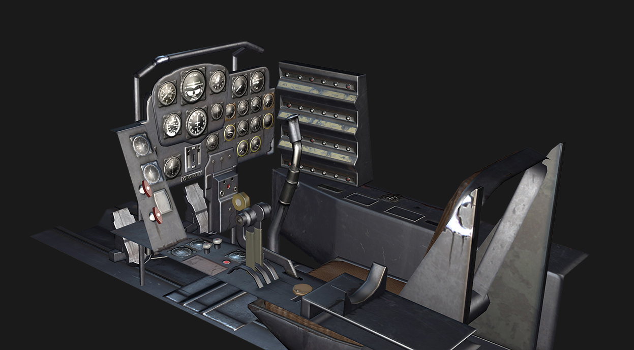 Messerschmitt ME262 - Textured bottom front view