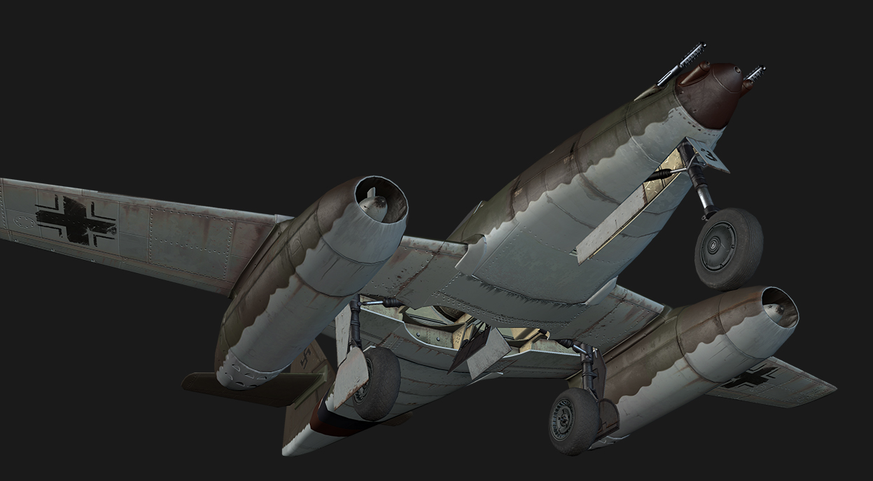 Messerschmitt ME262 - Textured bottom front view