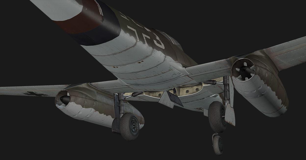 Messerschmitt ME262 - Textured bottom back view
