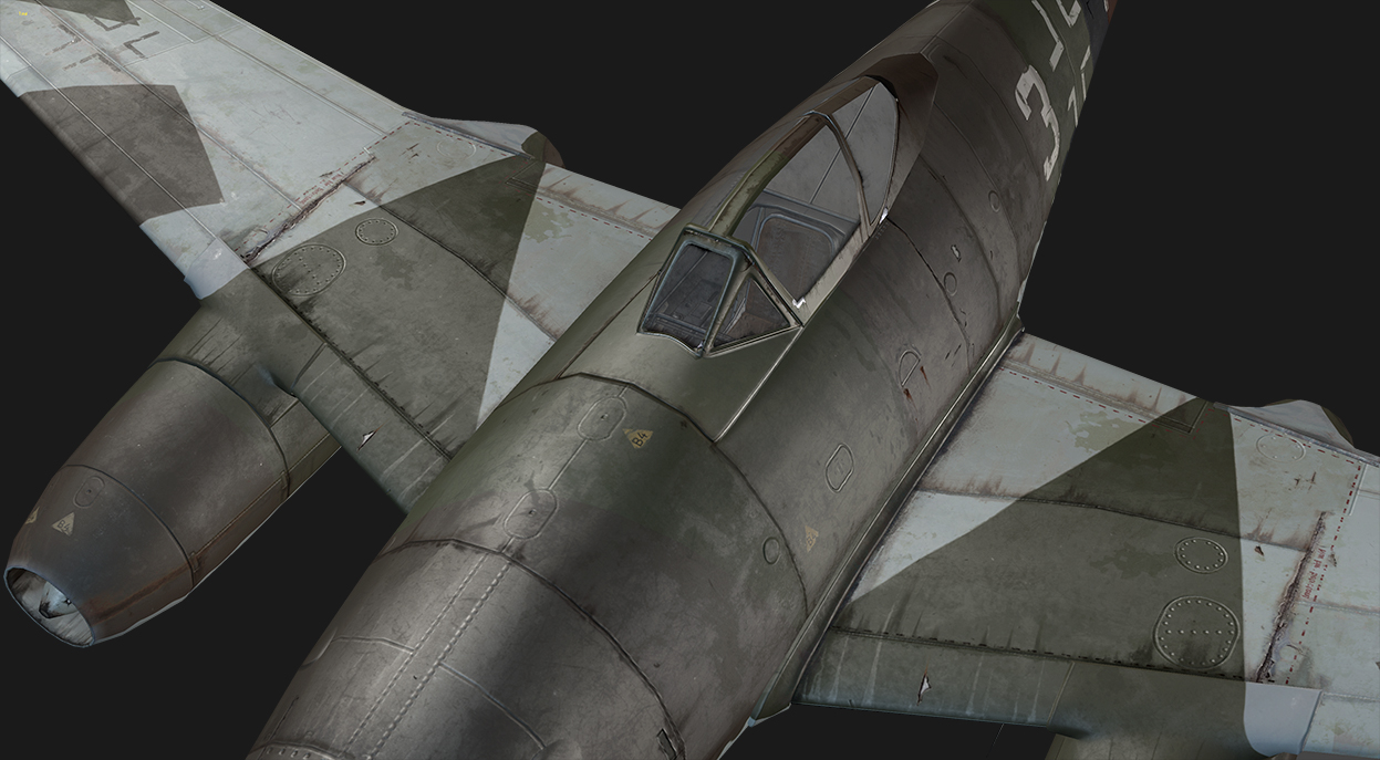 Messerschmitt ME262 - Textured top front view