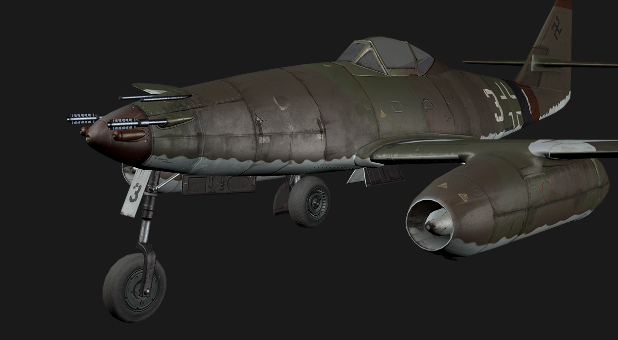 Messerschmitt ME262 - Textured side view