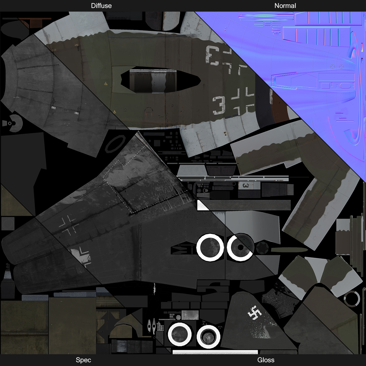 Messerschmitt ME262 - Texture sheet
